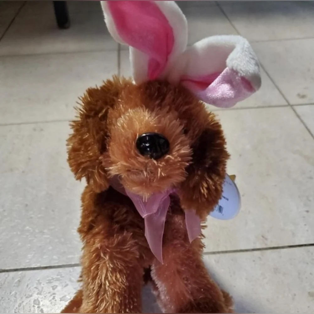 NWT Plush Dog with Bunny Ears Easter Brown‎ Puppy Stuffed Animal Gift